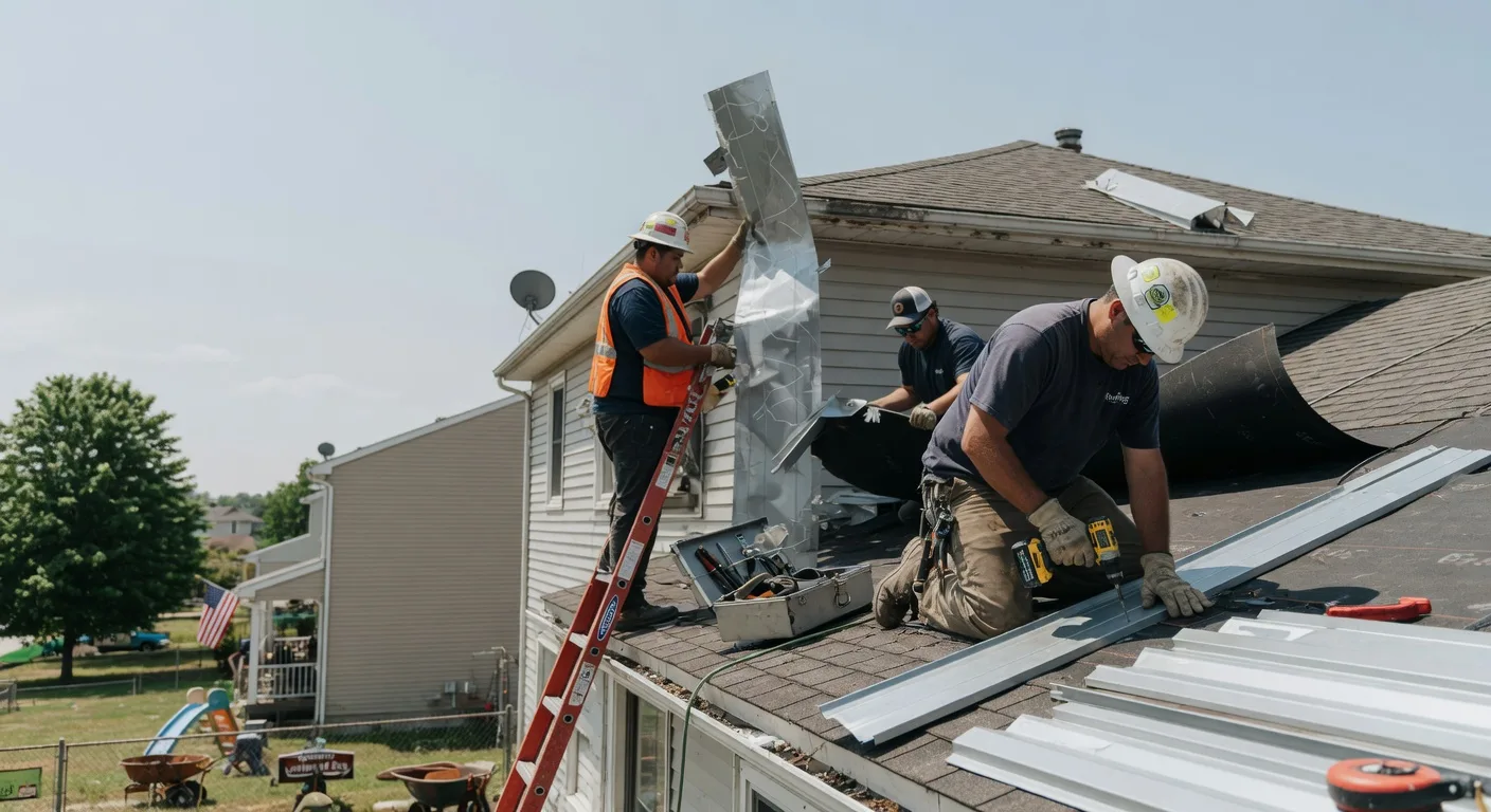 Storm Damage Metal Roof Repair in Port Crane, NY